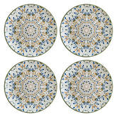 Tenango dia.12"  Round Decorated Porcelain Plate (Set of 4)